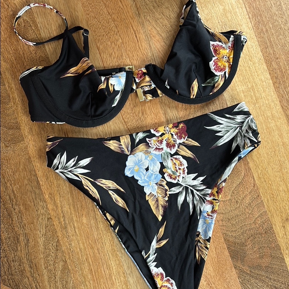 Volcom High Waisted Floral Bikini